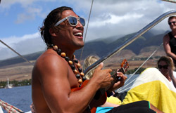 Ukelele jamming Hawaiian music