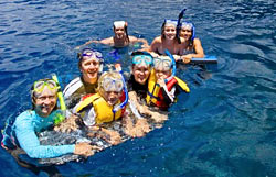 Group snorkeling in Lanai